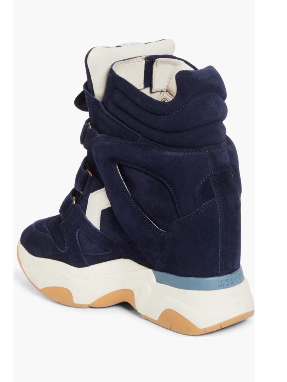 Isabel Marant Balskee Suede Wedge Sneakers with White & Tan Accents - Picture 2 of 9